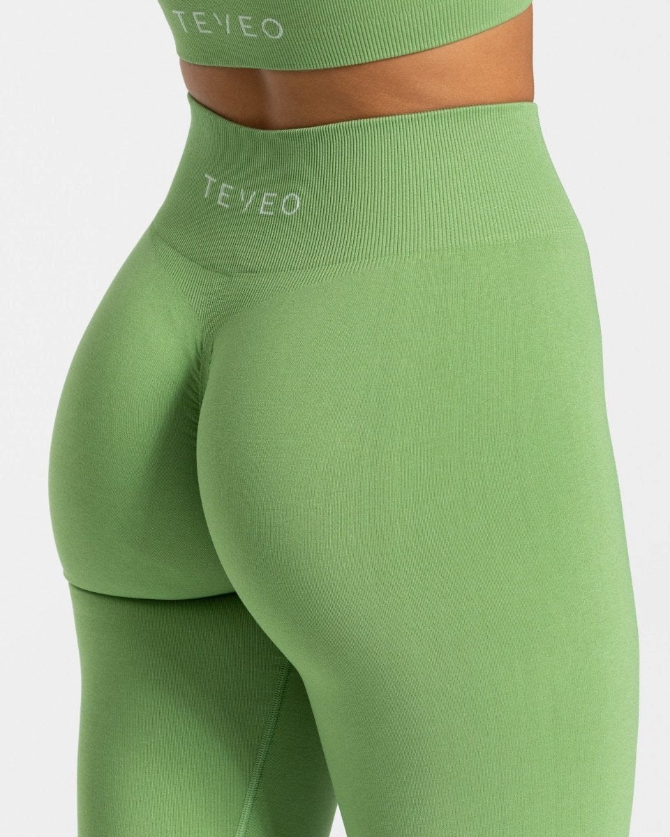 TEVEO Timeless Scrunch Leggings Olivgrün | HJIT05763