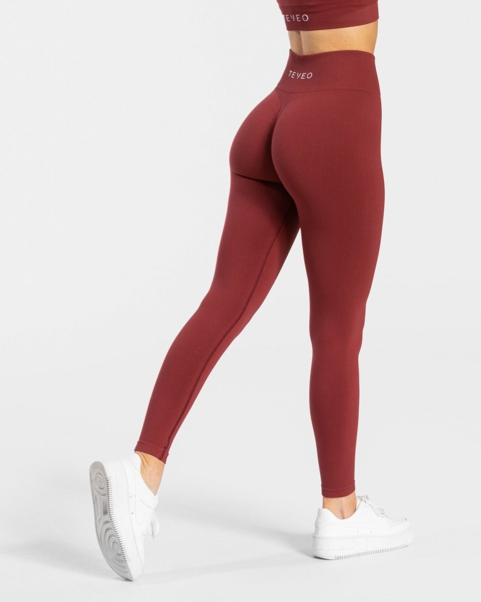 TEVEO Timeless Scrunch Leggings Rot | NXKC62105