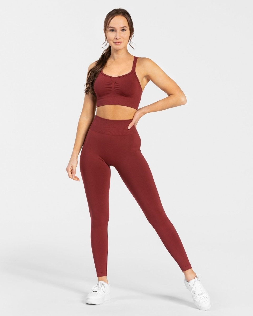 TEVEO Timeless Scrunch Leggings Rot | NXKC62105