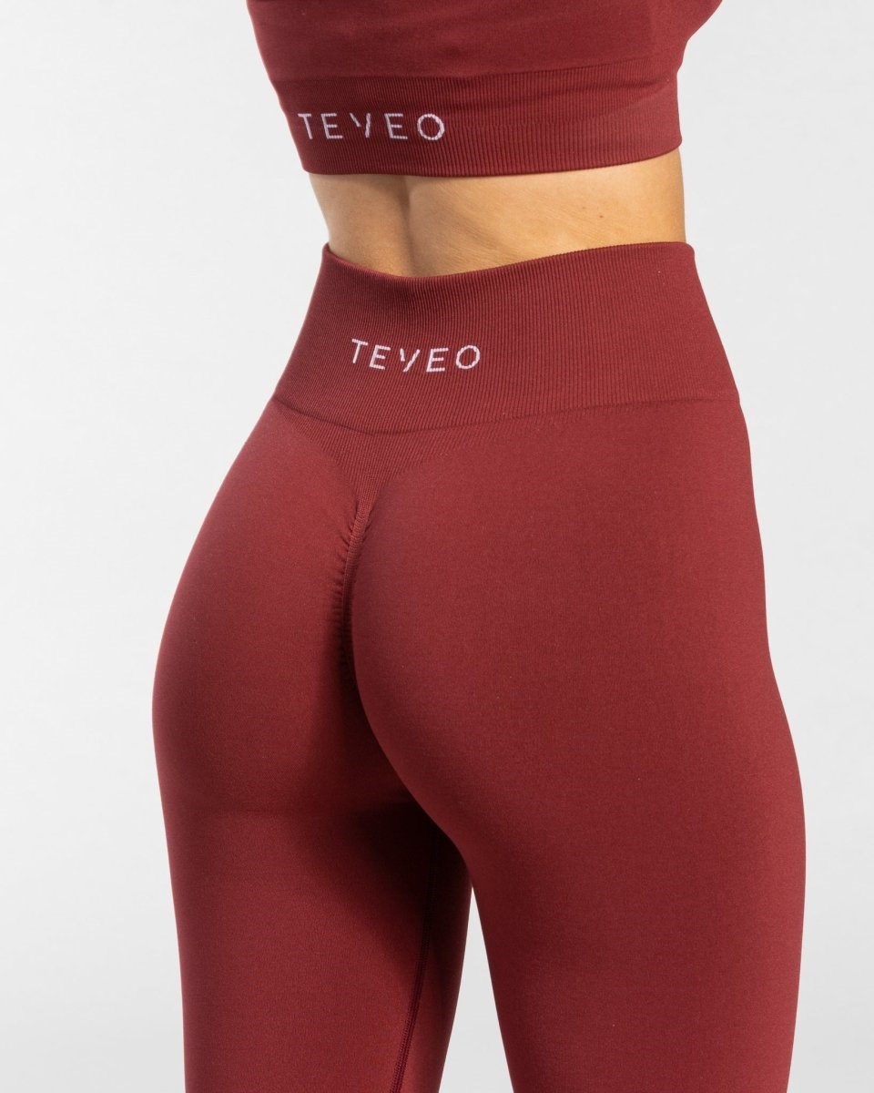 TEVEO Timeless Scrunch Leggings Rot | NXKC62105