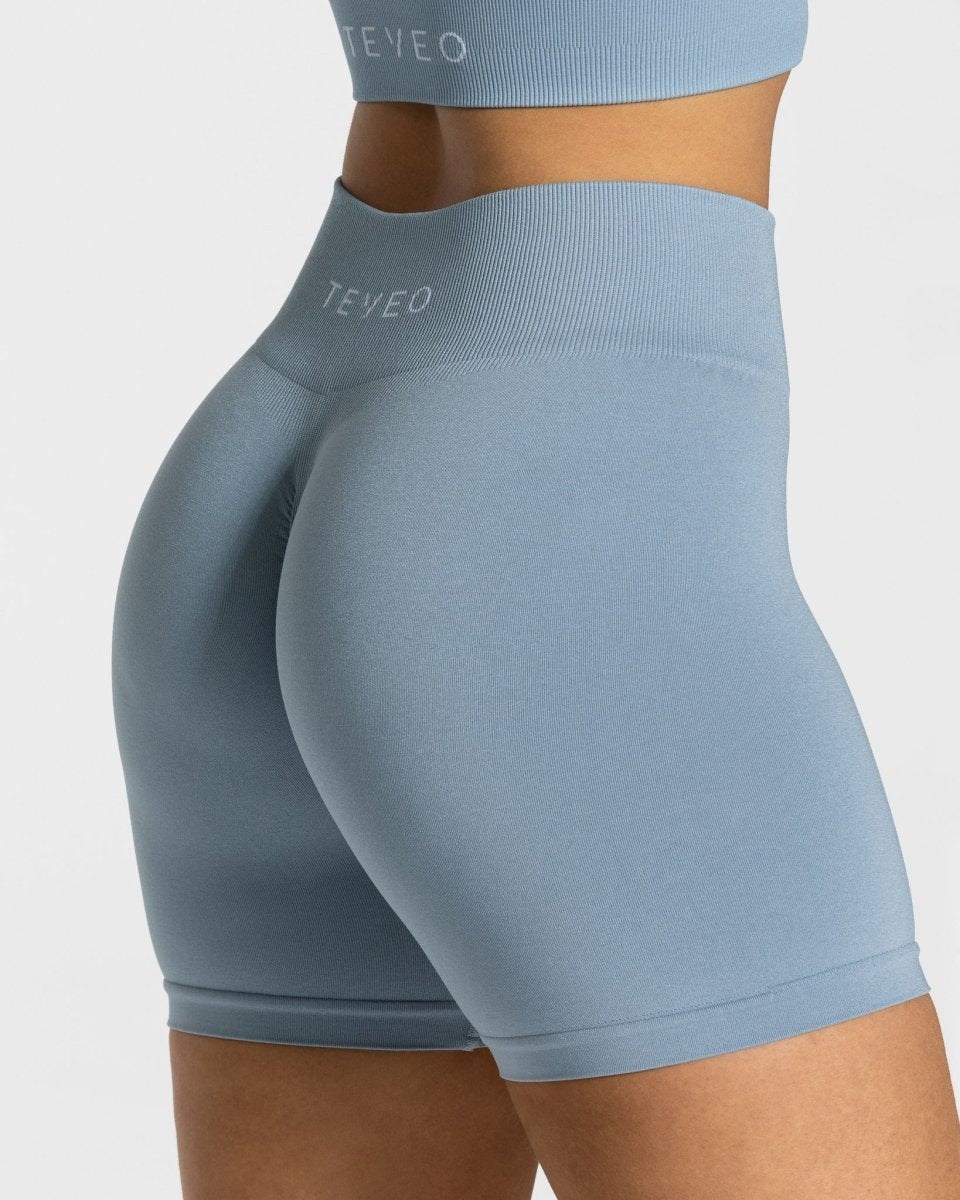 TEVEO Timeless Scrunch Shorts Blau | ESGH10542