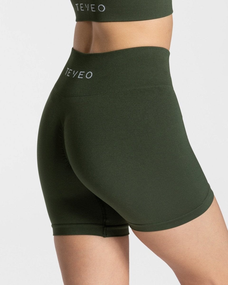 TEVEO Timeless Scrunch Shorts Khaki | XUOL41693