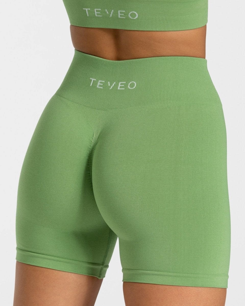 TEVEO Timeless Scrunch Shorts Olivgrün | QKCH58640