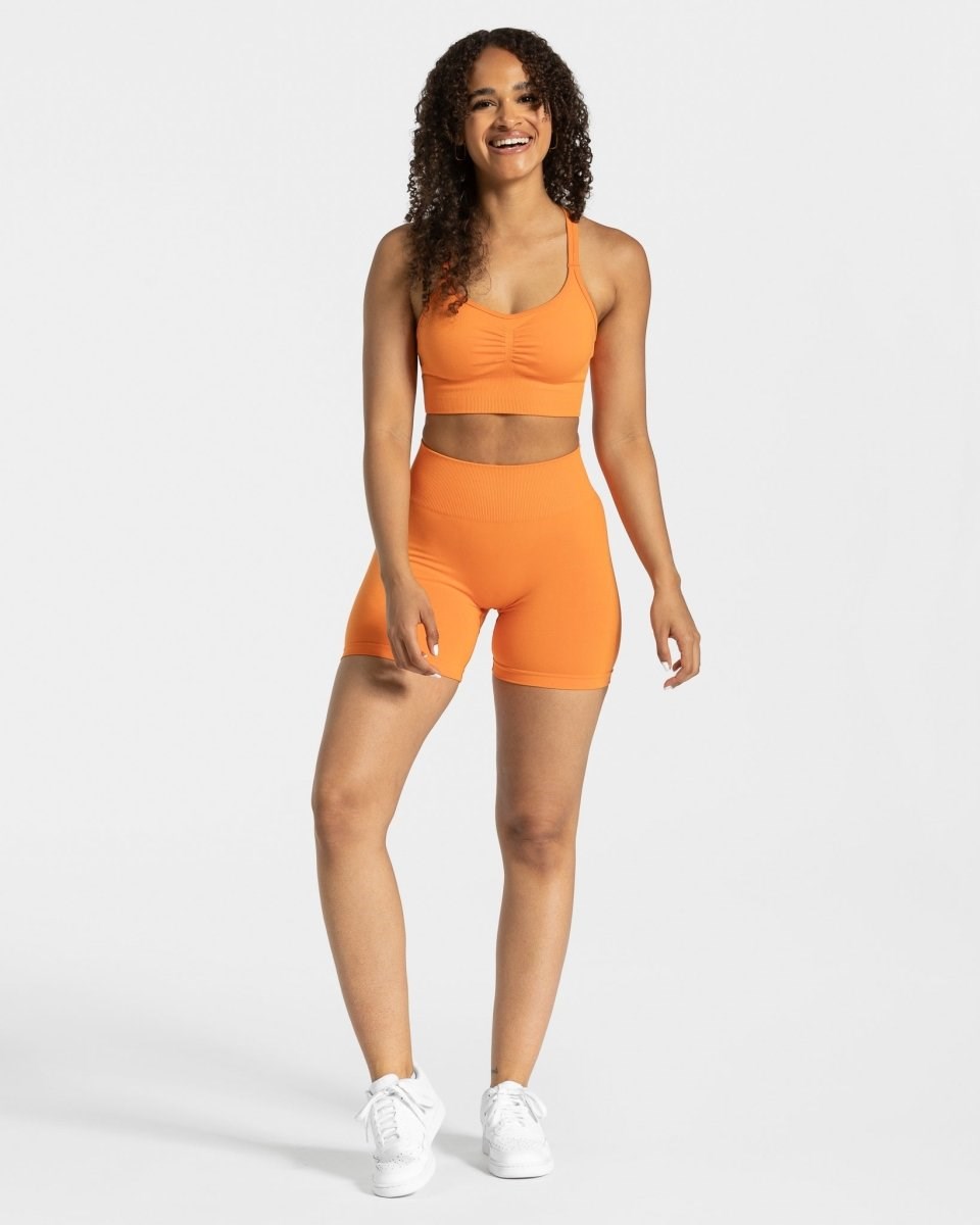 TEVEO Timeless Scrunch Shorts Orange | LXMK87039