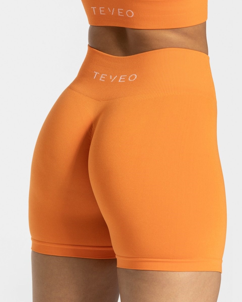 TEVEO Timeless Scrunch Shorts Orange | LXMK87039