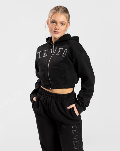 TEVEO College Zip Hoodie Schwarz | NIPJ04638