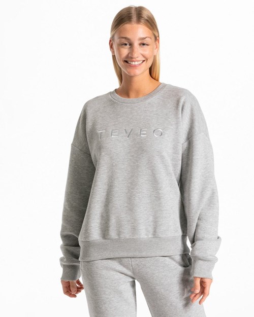 TEVEO Iconic Oversized Pullover Gray | NUVR84792