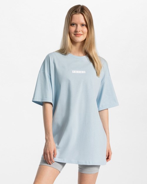 TEVEO Iconic Oversized T-Shirt Blau | IHSQ40612