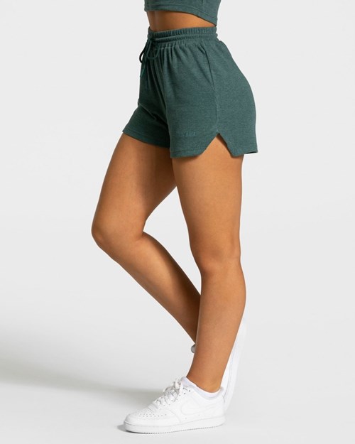 TEVEO Lounge Shorts Dunkelgrün | QEUN49237